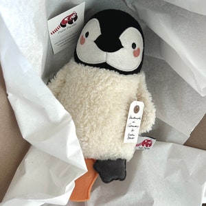 Penguin musical baby toy stuffed animal, newborn gift, baptism gift image 8