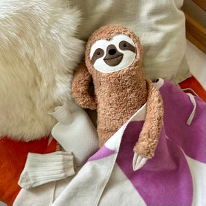 Sloth hot-water bottle cover - soft stuffed animal, warming
