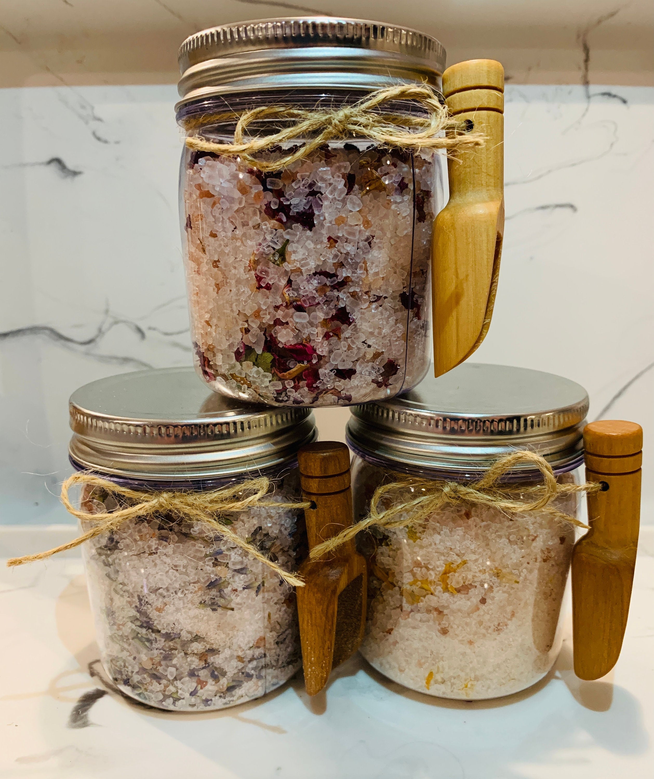 Three Pack Premium Bath Salts Large 8 Ounce Containers Etsy