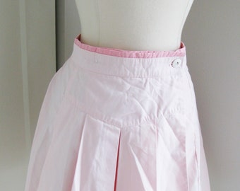 1970's Vintage  TAIL Wrap  Tennis Skirt   // Pale Pink Pleated Mini Skirt // Waist 28"