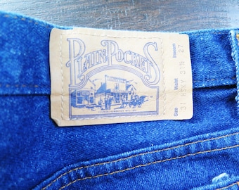 70-tals JC Penney Jeans // Enfärgade fickor Denim 76 cm i midjan Dead Stock