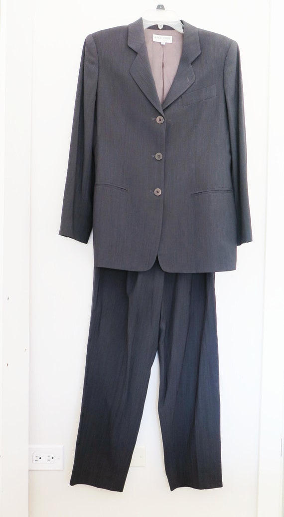GIORGIO ARMANI  Pant Suit // Vintage Grey Wool Ble