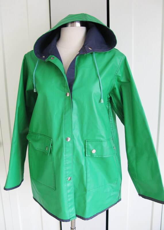 kelly green rain jacket