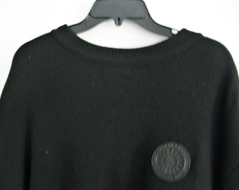 Vintage AMOR LUX Sailor Sweater //  Men's Black All Wool Pullover Crew Neck // Size XL