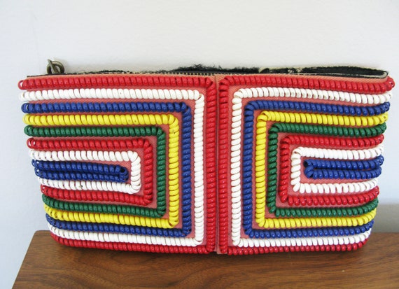Vintage 1940's Telephone Cord Coil Clutch Bag Purs