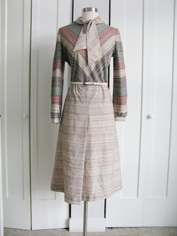 1960's Dress // KAY WINDSOR A-Line Striped Dress … - image 1