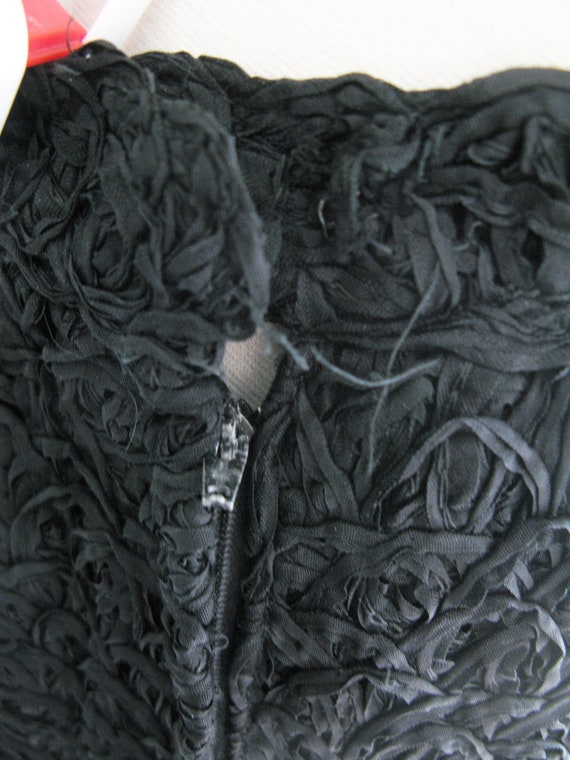 50's Ribbon Knit Pencil  Skirt //Vintage 50's Bla… - image 6