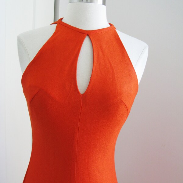 70’s Orange Halter Dress main image 1