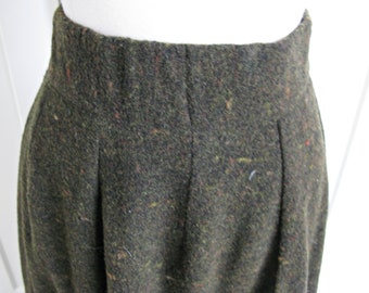 90's SUZEN Maxi Wool Blend Skirt  //Brown  Flecked  Full Skirt  // Waist 30" // Art to Wear