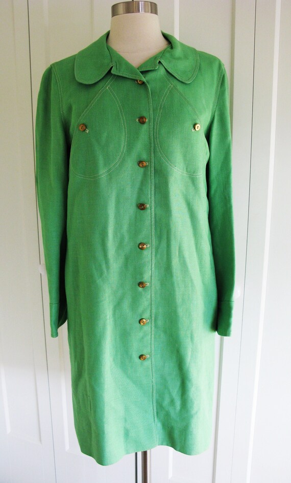 Robe manteau DONALD BROOKS des années 60// Robe chemise vintage en
