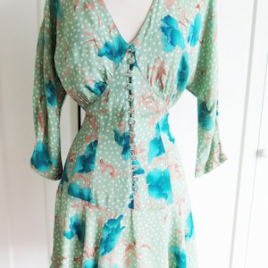 1990&#39;s Y2K Floral Mini  Dress // Vintage 90&#39;s Polka Dot Dress// By Mica// Size Small