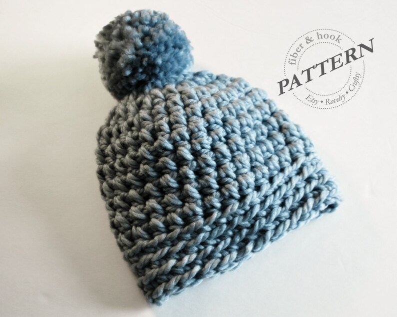 CROCHET PATTERN Chunky Pom Pom Beanie Crochet Pattern Etsy