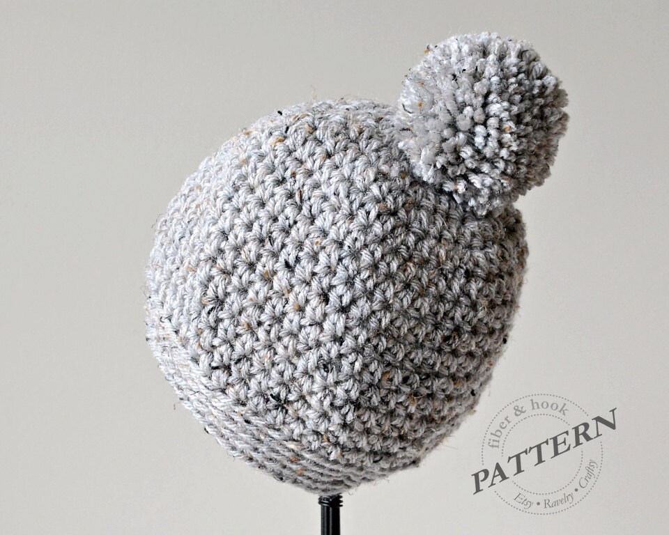 CROCHET PATTERN Pompom Beanie Crochet Pompom Hat Easy Etsy