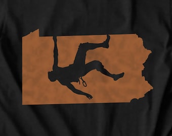 Pennsylvania Rock Climbing | Free Shipping | Bouldering T-Shirt | my state shirt rock climb shirt | rock climbing tee | Pennsylvania t-shirt