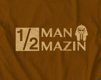 Half Man Half Mazin t-shirt Plus Sizes Afrocentric African Clothing pharaoh egypt king tut tshirt handmade tee custom | Free Shipping