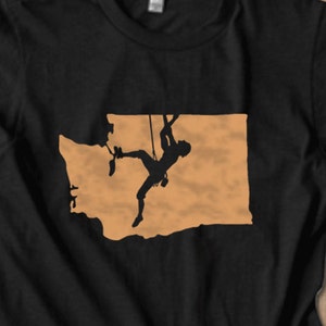 Rock Climbing Washington State T shirt | Free Shipping | tops and tees | t-shirts | Black Friday Sale | State t-shirt | my state shirt