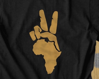 Peace to Africa T shirt, Africa tee, Peace shirt, Africa t shirt, Peace sign shirt, African t-shirt, African apparel, Peace sign tee