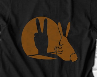 Rabbit Shadow Puppet T Shirt | Free Shipping | tops and tees | t-shirts | funny t shirts | bunny tee | valentines day present | gift for her