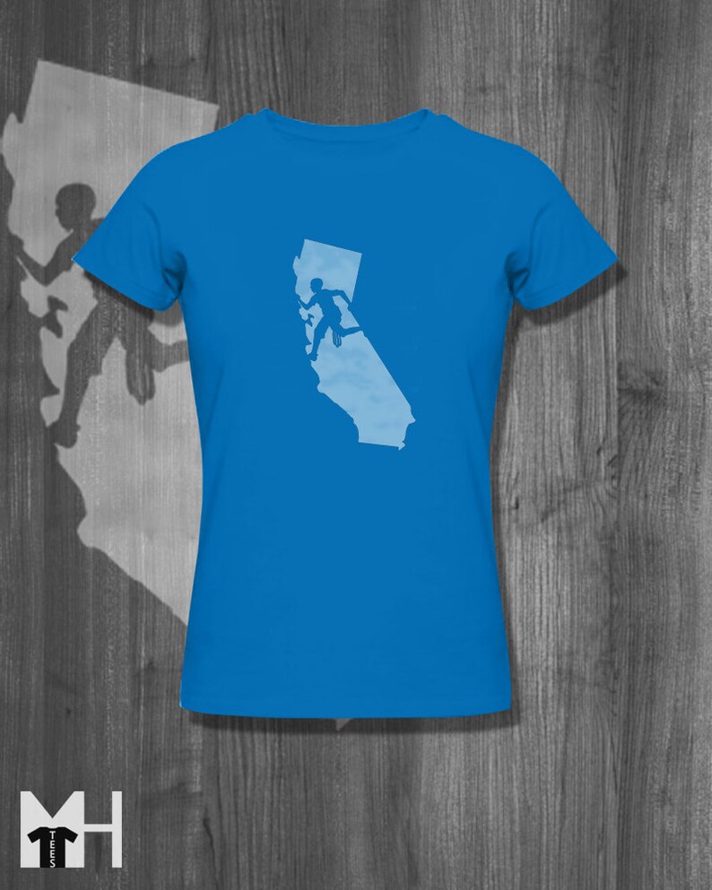 Rock Climbing California Tshirt Free Shipping Belay Etsy