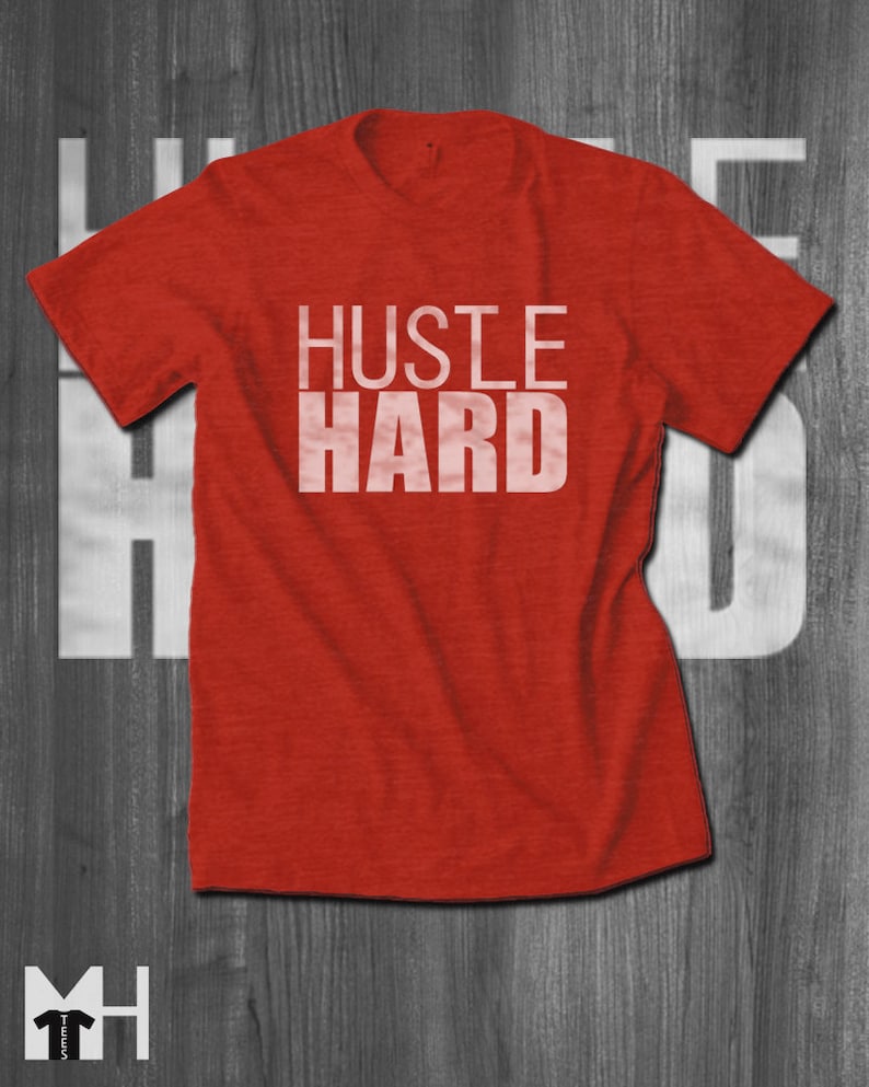 HUSTLE HARD Motivational Tee Hustle shirt Inspirational Tshirt Girl Boss Shirt Work Out Shirts Entrepreneur Shirt Girl Boss Gift black pride image 2