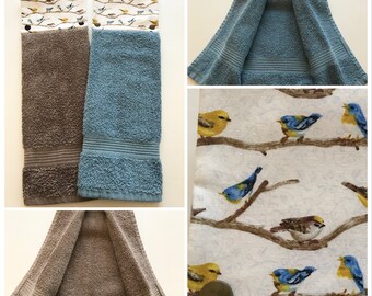 **NEW** Handmadep Springtime Birds Hanging Kitchen Fridge Hand Towel #2372