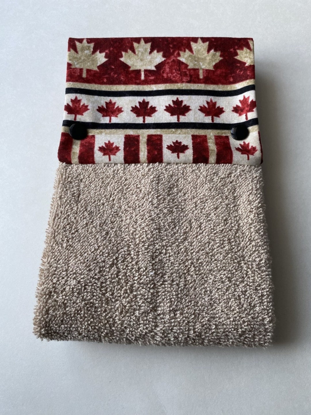 Canadian Flag Themed Towel, Modern Kitchen Towel, Handmade Kitchen