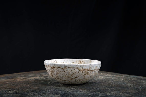 WHITE matt speckled  bowl