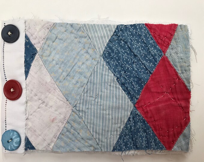 Vintage Quilt Fabric Book With Collage Ingredients Etsy