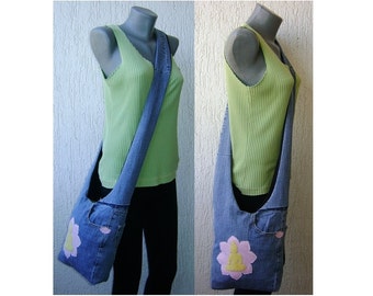 Buddha Lotus position Denim Shoulder bag