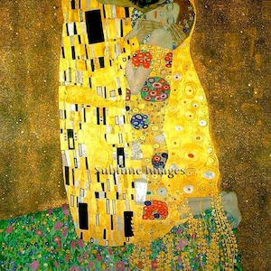 Ceramic Tile 8&quot; x 10&quot; - Vintage Art Nouveau Tile (The Kiss by Gustav Klimt).
