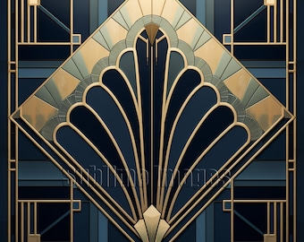 Art Deco design – Ceramic or Glass Accent Tiles - Various Sizes - perfect for gifting or display