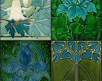 CO006 - A set of four Art Nouveau Reproduction Hardboard Coasters.