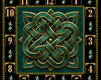 WC100 - Celtic Knot Wall Clock - Hardboard (8"x8") or Aluminium Clock Face (10"x10" or 12"x12") - No Sales Tax for Canadians