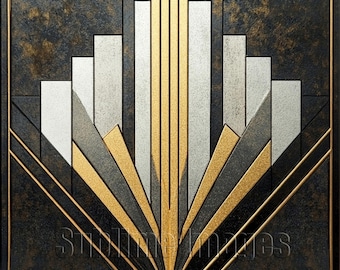 Art Deco design – Ceramic or Glass Accent Tiles - Various Sizes - perfect for gifting or display