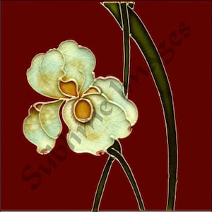 FP006 - Set of 5 Art Nouveau Ceramic Tiles (Reproductions) - Various Sizes.