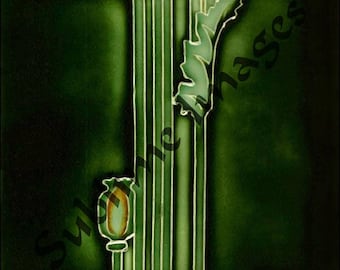 FP001 - Set of 5 Art Nouveau Ceramic Tiles (Reproductions) - Various Sizes.