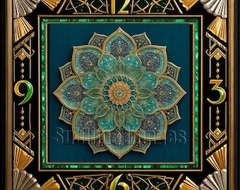 Islamic Mandala Style Wall Clock - Hardboard or Aluminum Clock Face - Sizes 8", 10" and 12" - No Sales Tax for Canadians