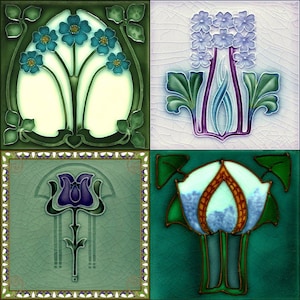 CO007 - A set of four Art Nouveau Reproduction Hardboard Coasters.