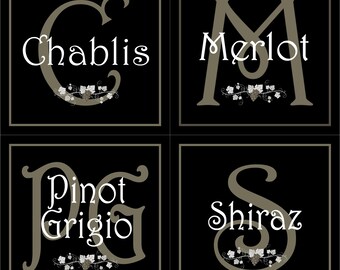 CO025 - A set of four Art Personalised Wine (Hardboard Tile) Coasters. Tell us your preferences.
