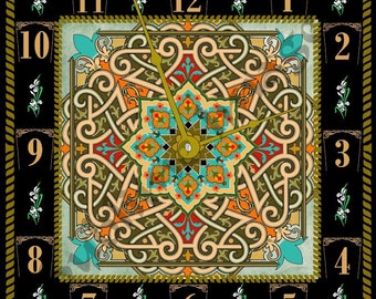 WC024 - Moroccan Art Tile Wall Clock.