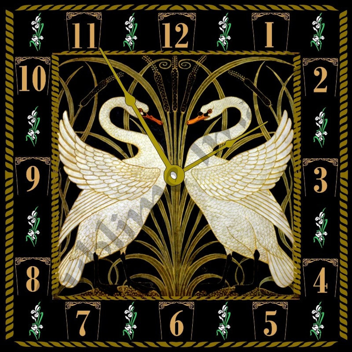 Art Nouveau Tile Wall Clock