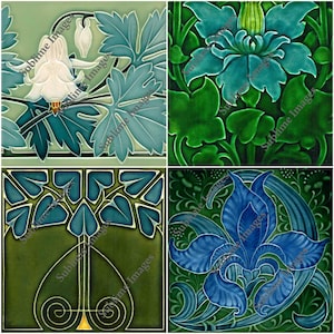 CO006 - A set of four Art Nouveau Reproduction Hardboard Coasters.