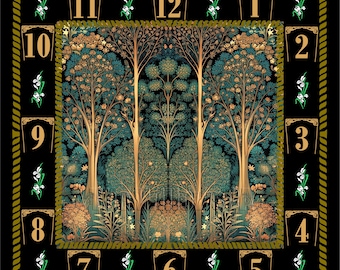 WC056 - Art Nouveau BoHo Forest Wall Clock.