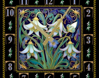 WC060 - Art Nouveau Wall Clock. Hardboard (8") or Aluminum (10" and 12")