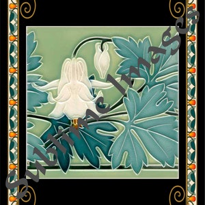 PL007 - Ceramic Tile or Hardboard Panel with Easel or Wall Plaque - 8" x 10" - Reproduction of a genuine Victorian/Art Nouveau tile.