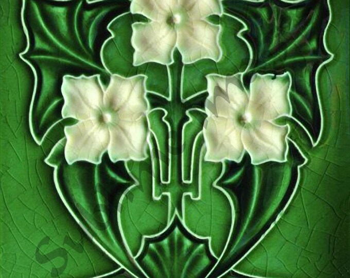 AN092 Gloss Ceramic Tile Vintage Art Nouveau Reproduction Tile Various
