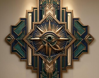 AD004 -  Gloss Ceramic Tile or Aluminium Desk Top Easel - Egyptian Eye of Horus - Various Sizes