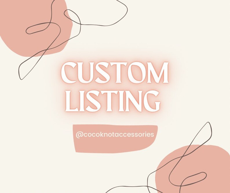 Custom Listing Etsy