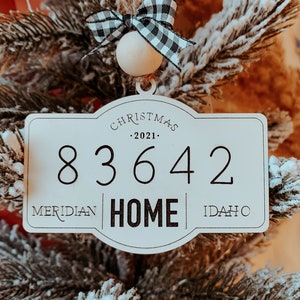 ZipCode Ornament, Your Home ornament, Hometown Ornament, Your Town ornament, custom christmas ornament, personalized christmas ornament