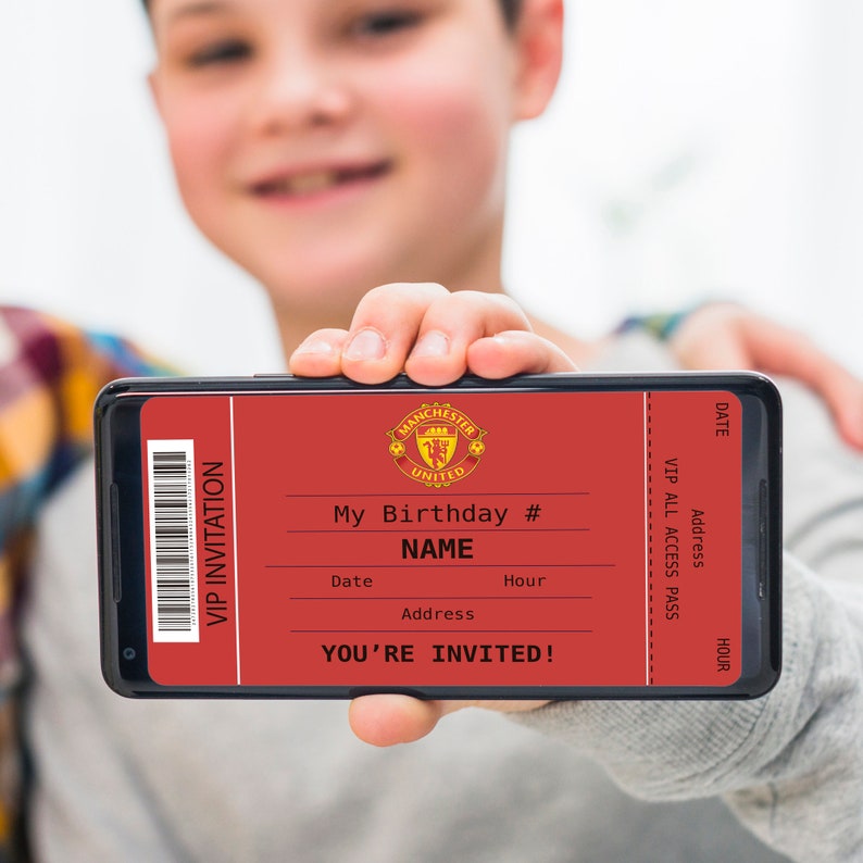 Manchester United Invitation Manchester United Digital | Etsy
